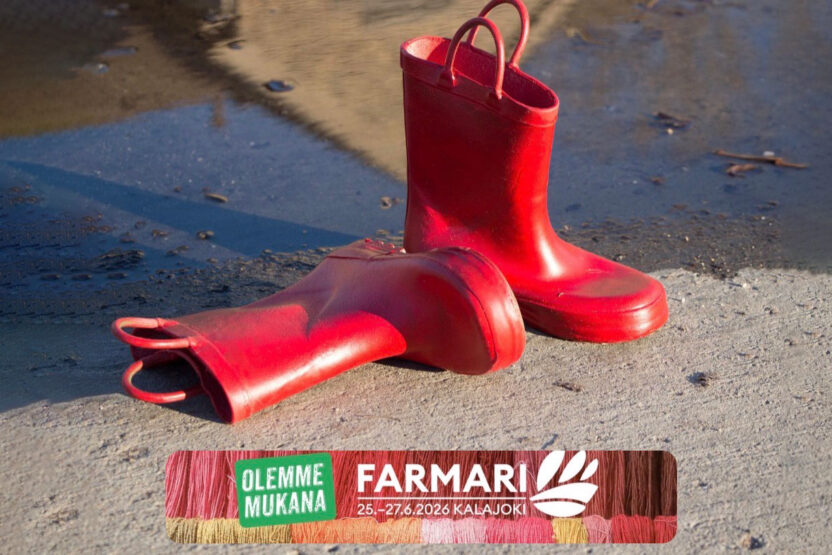 Kumisaappaat ja Farmari-logo