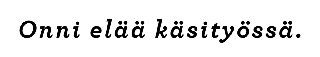 onni elää käsityössä logo mustan värisenä