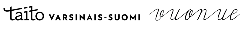 Taito Varsinais-Suomi ry:n sekä Vuonuen yhteinen liikemerkki ja logo.
