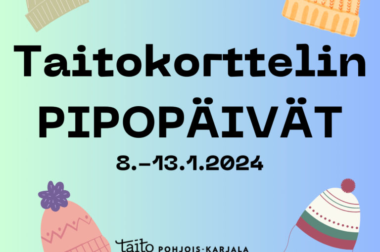 Taitokorttelin Pipopäivien ma-la 8.1.-13.1. mainos