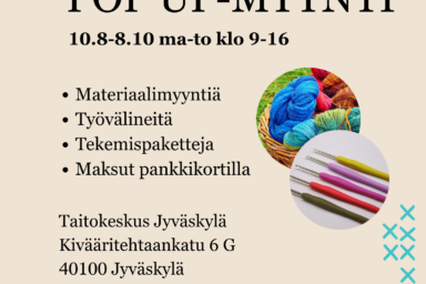 Pop up-myynti mainos 10.8-8.10.2026