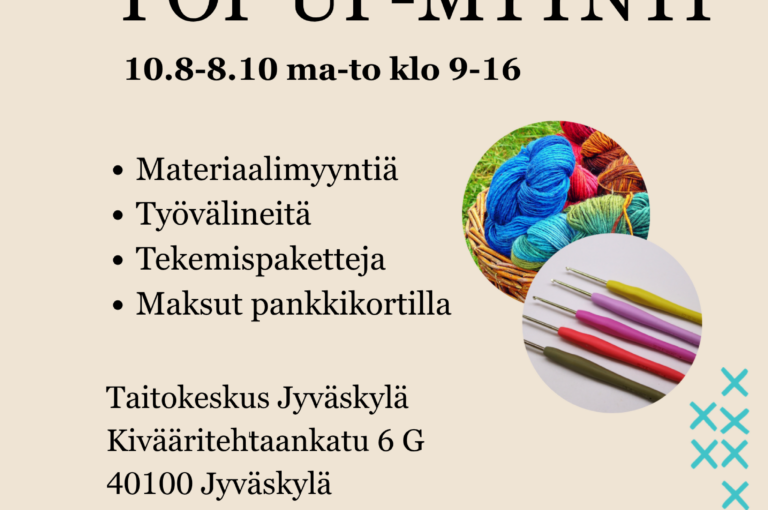 Pop up-myynti mainos 10.8-8.10.2026