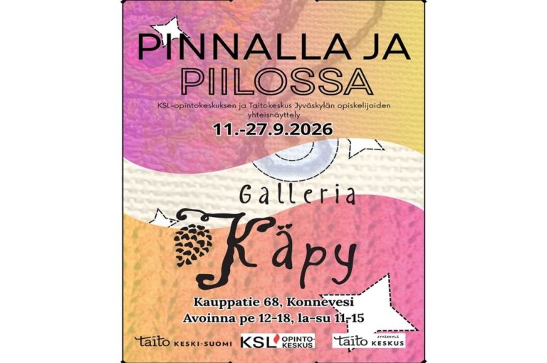 PINNALLA JA PIILOSSA näyttelyjuliste