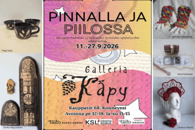 PINNALLA JA PIILOSSA NÄYTTELYJULISTE