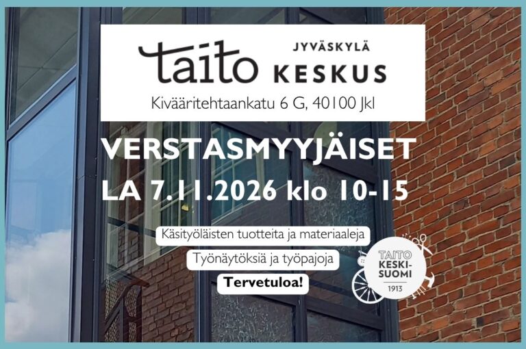 kuvassa mainos Taitokeskuksen Verstasmyyjäisistä