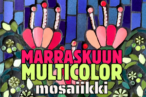 Värikäs mosaiikkityö.